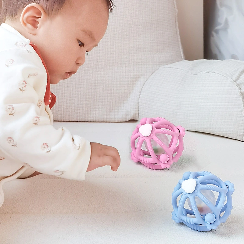3D Silicone Baby Rattle Teether Ball 