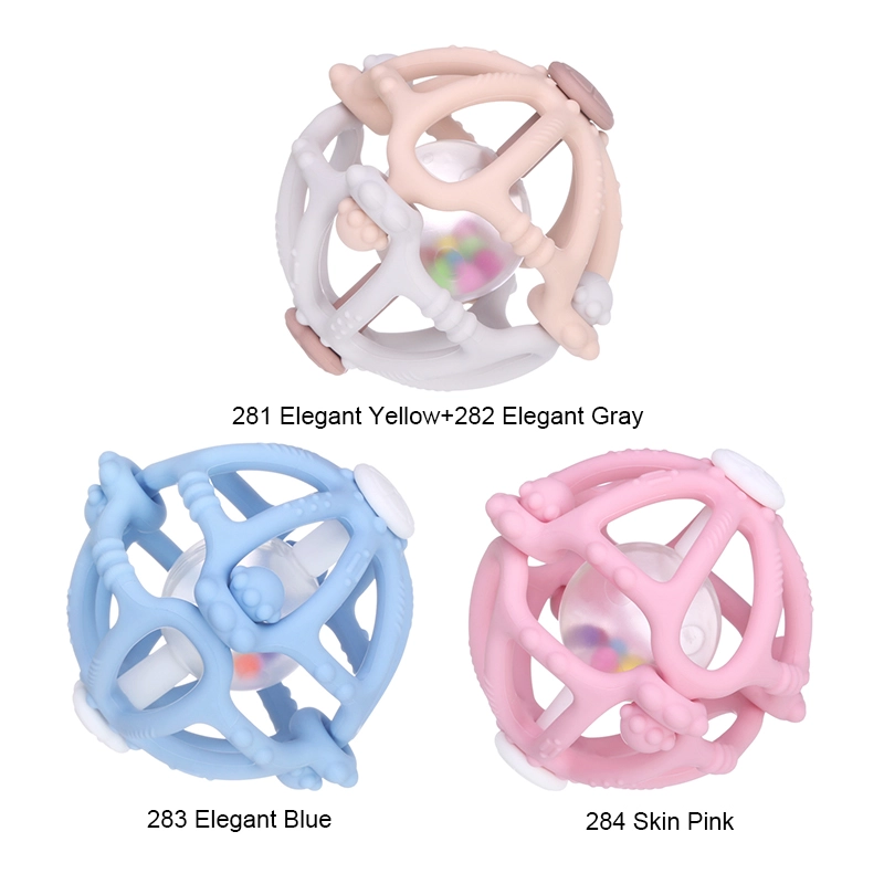 3D Silicone Baby Rattle Teether Ball 