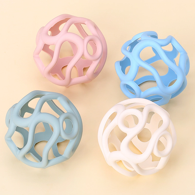 Hollow-out Soft Silicone Baby Grasp Ball 