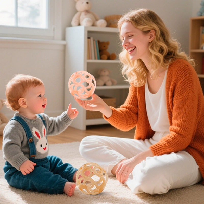 Hollow-out Soft Silicone Baby Grasp Ball Hollow-out Soft Silicone Baby Grasp Ball