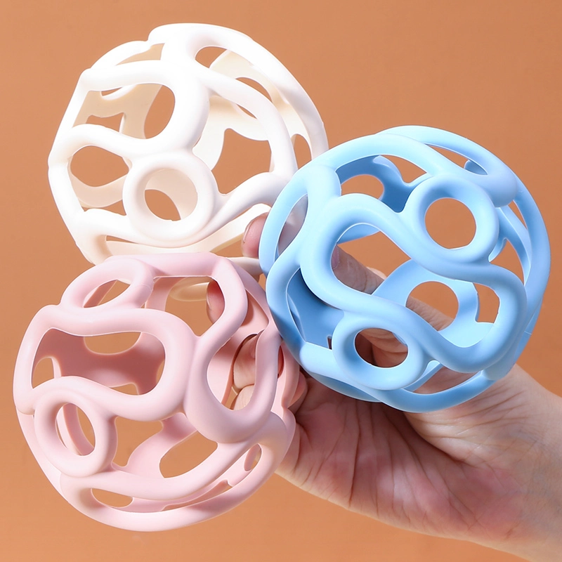 Hollow-out Soft Silicone Baby Grasp Ball 