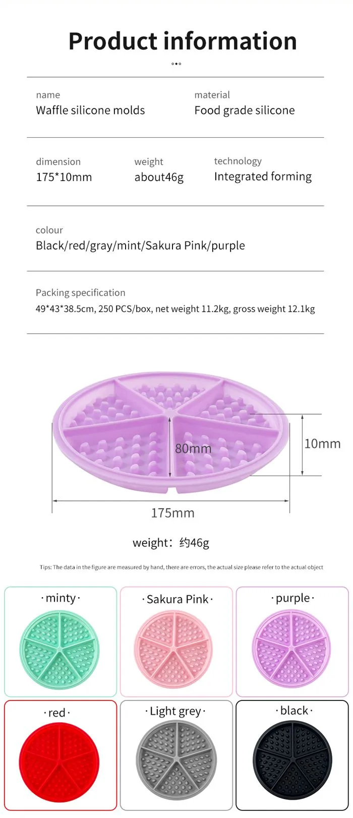 Round Silicone Waffle Mold Round Silicone Waffle Mold