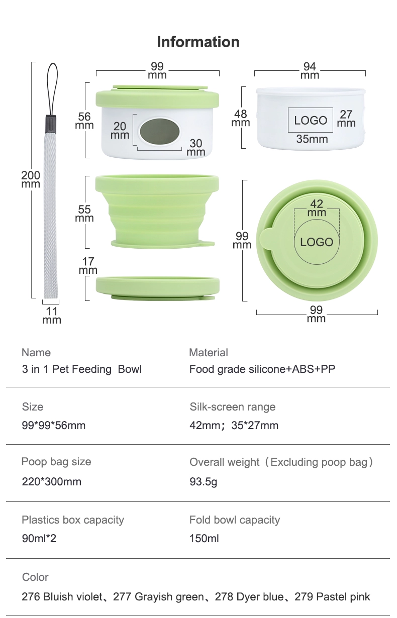 3 in 1 Portable Pet Feeding Bowl 