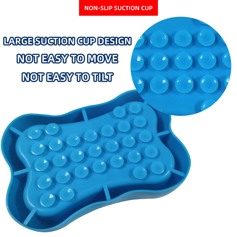 bone shape slow feeder pet bowl