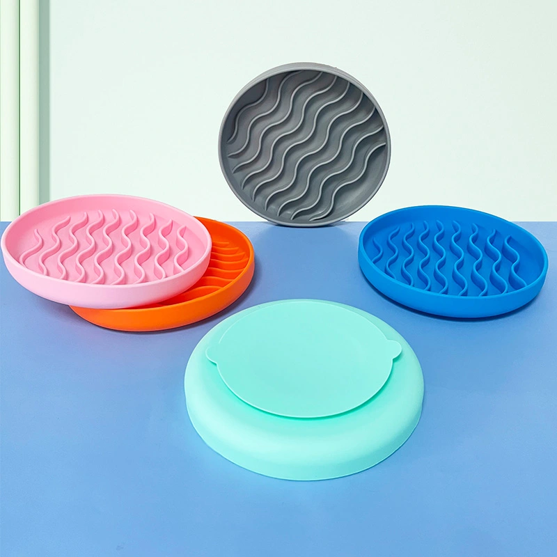 Round Silicone Pet Slow Feeder Bowl