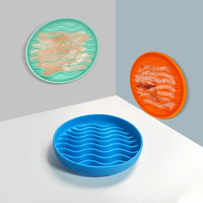 Round Silicone Pet Slow Feeder Bowl