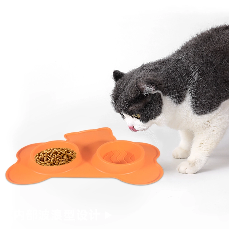 Cat-Shaped Silicone Pet Feeding Plate