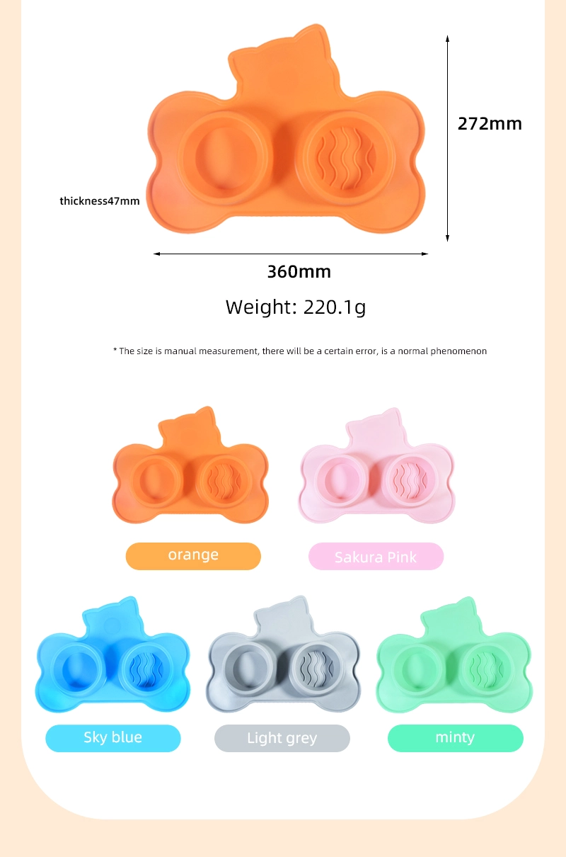 Cat-Shaped Silicone Pet Feeding Plate
