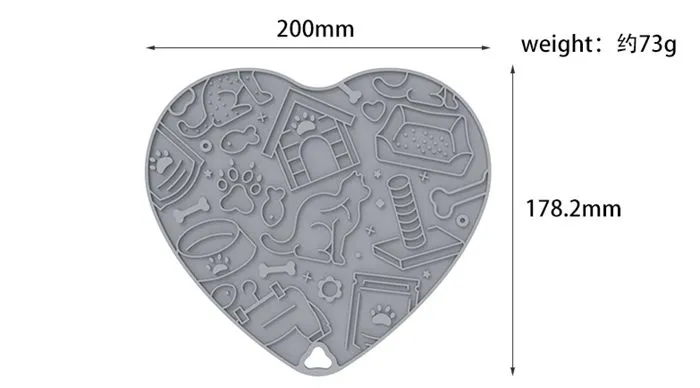 Heart-Shaped Silicone Pet Licking Mat
