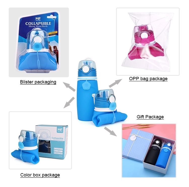 ​750ml Silicone Foldable Outdoor Sports Bottle