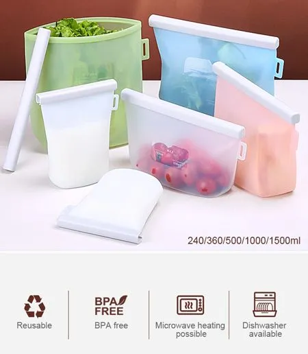 reusable silicone storage bags