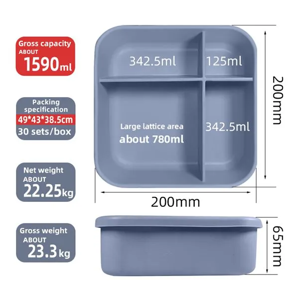 Silicone Lunch Box size Silicone Lunch Box size