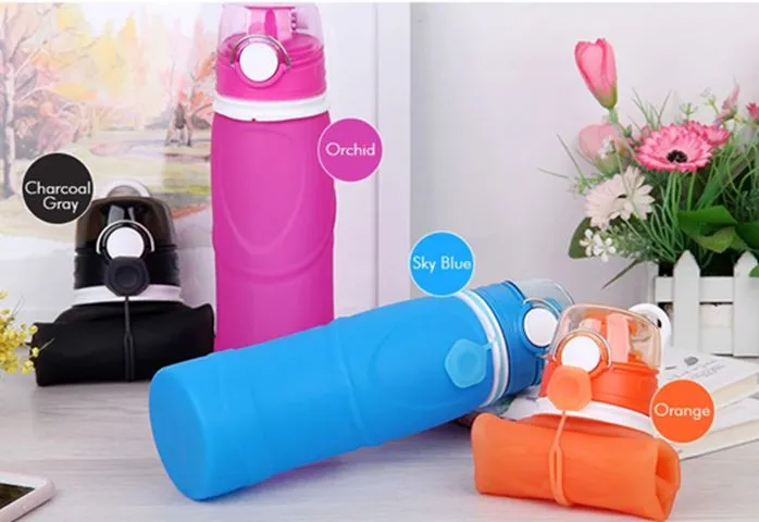 750ml Silicone Foldable Outdoor Sports Bottle 
