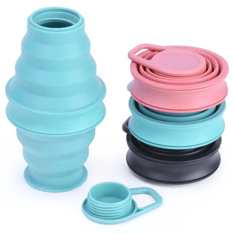 double-layer silicone foldable water bottle