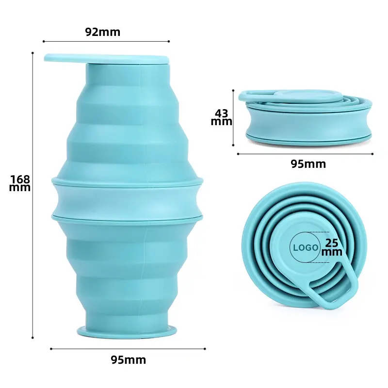 double-layer silicone foldable water bottle double-layer silicone foldable water bottle