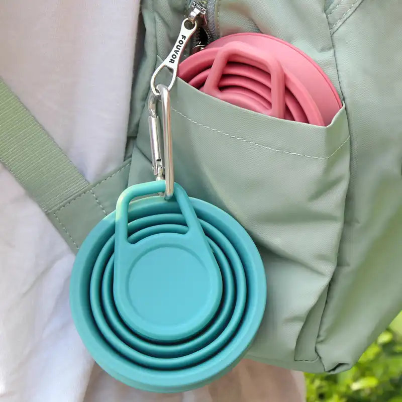 double-layer silicone foldable water bottle double-layer silicone foldable water bottle