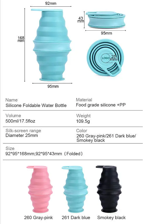 Double-Layer Silicone Foldable Water Bottle Double-Layer Silicone Foldable Water Bottle