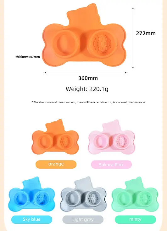 Silicone Pet Feeding Plate size