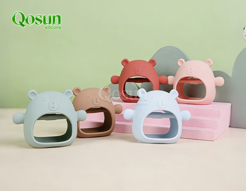 Xoguete de dentición de oso de silicona
