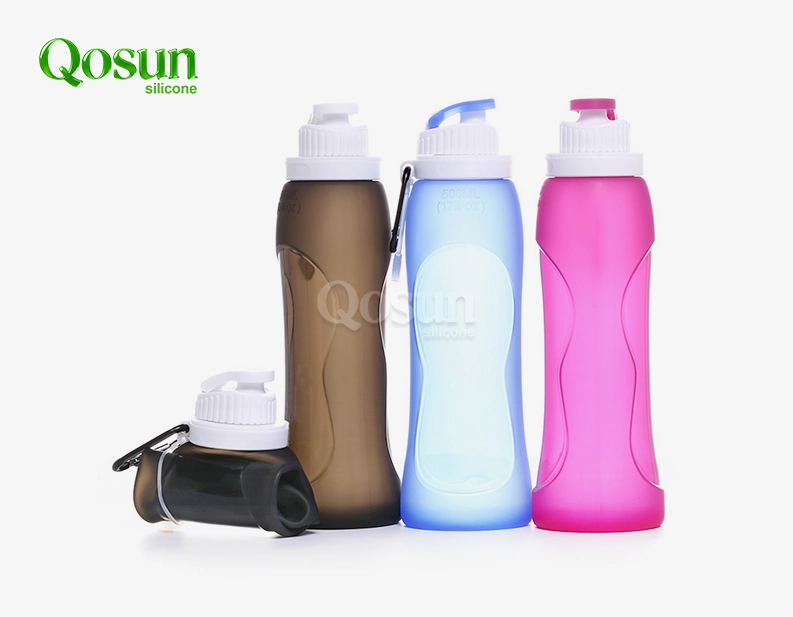 Botellas de auga de silicona plegables