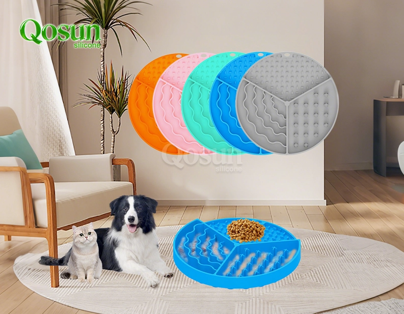 Alfombra redonda multifuncional para lamber o alimentador lento para mascotas