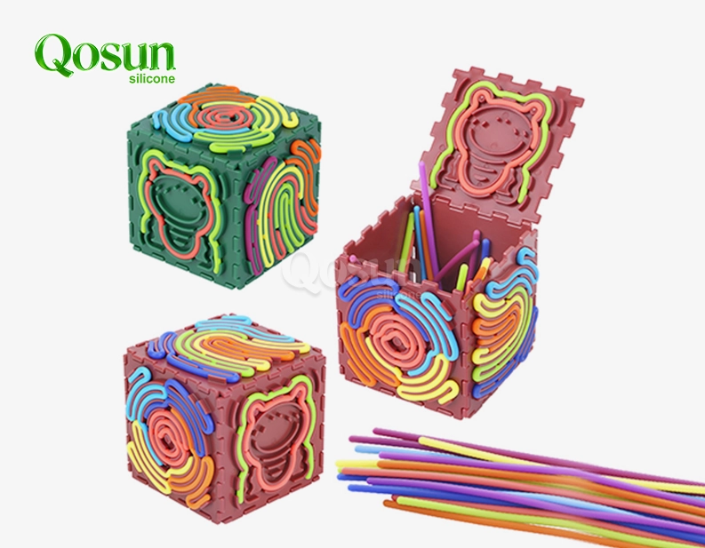 Xoguete táctil de crebacabezas de silicona